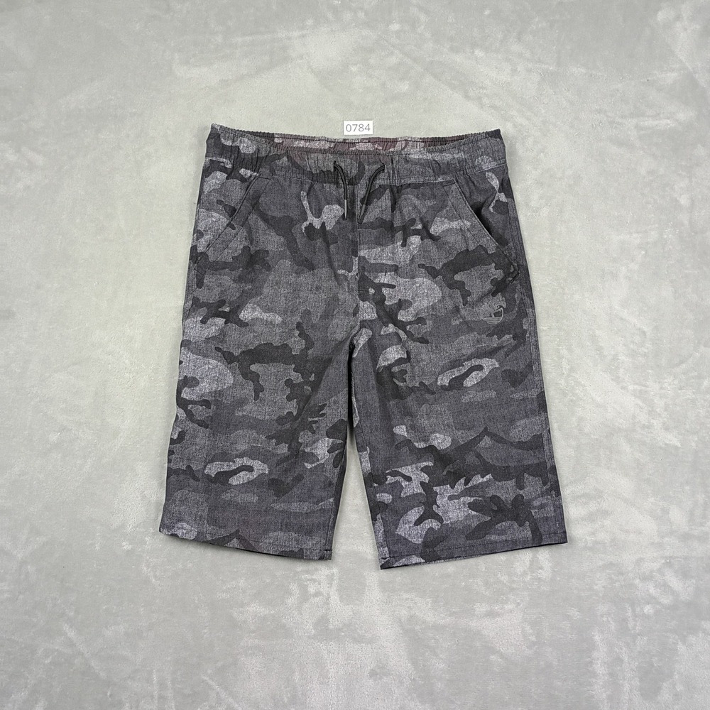 Timberland Shorts Boys XL Gray Camo Elastic Waist Gorpcore Hiking Outdoor